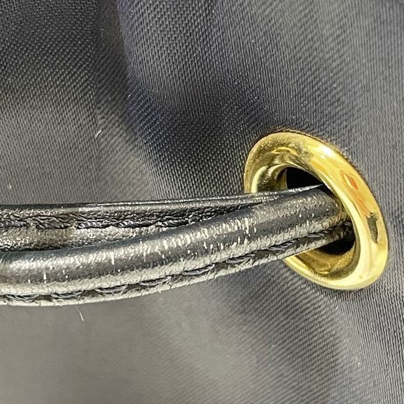 Yves Saint Laurent YSL Logo Drawstring Shoulder Bag Navy - Picture 11 of 12